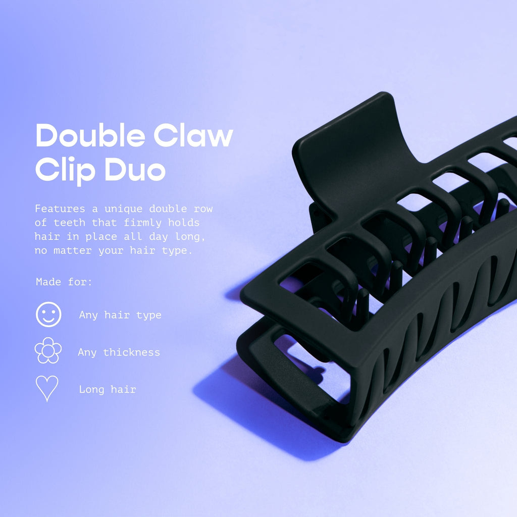 Rectangle Double Teeth Claw Clip Duo